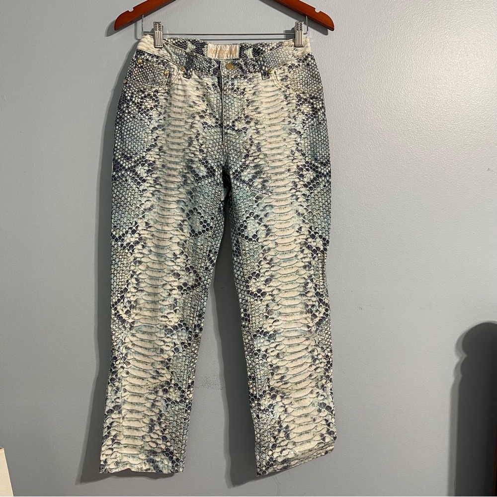 Roberto Cavalli Vintage 90’s snake print Womens Cropped 🇮🇹 Jeans Pants